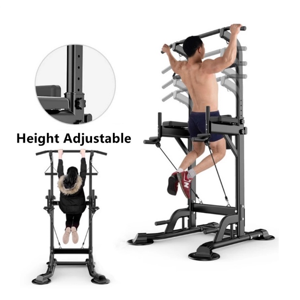 Bench Gym Equipment Fitness Pull Up Station Tower Power Dip Gym Home 