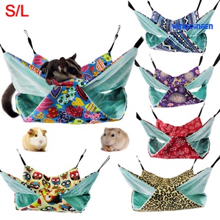 [Cute Pet House] Four Seasons Honey Glider Warm Double-Layer Canvas Hammock Small Hanging Squirrel Sleeping Bag Supplies Hamster