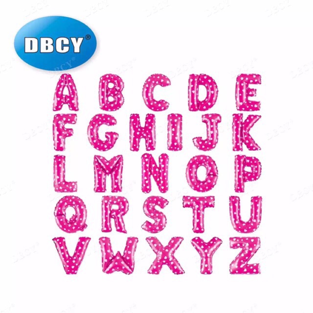 pink alphabet balloons