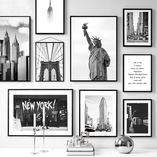 New York City Canvas Prints Statue of Liberty Posters and Prints Black and White Wall Art Pictures Living Room Decoration Poster