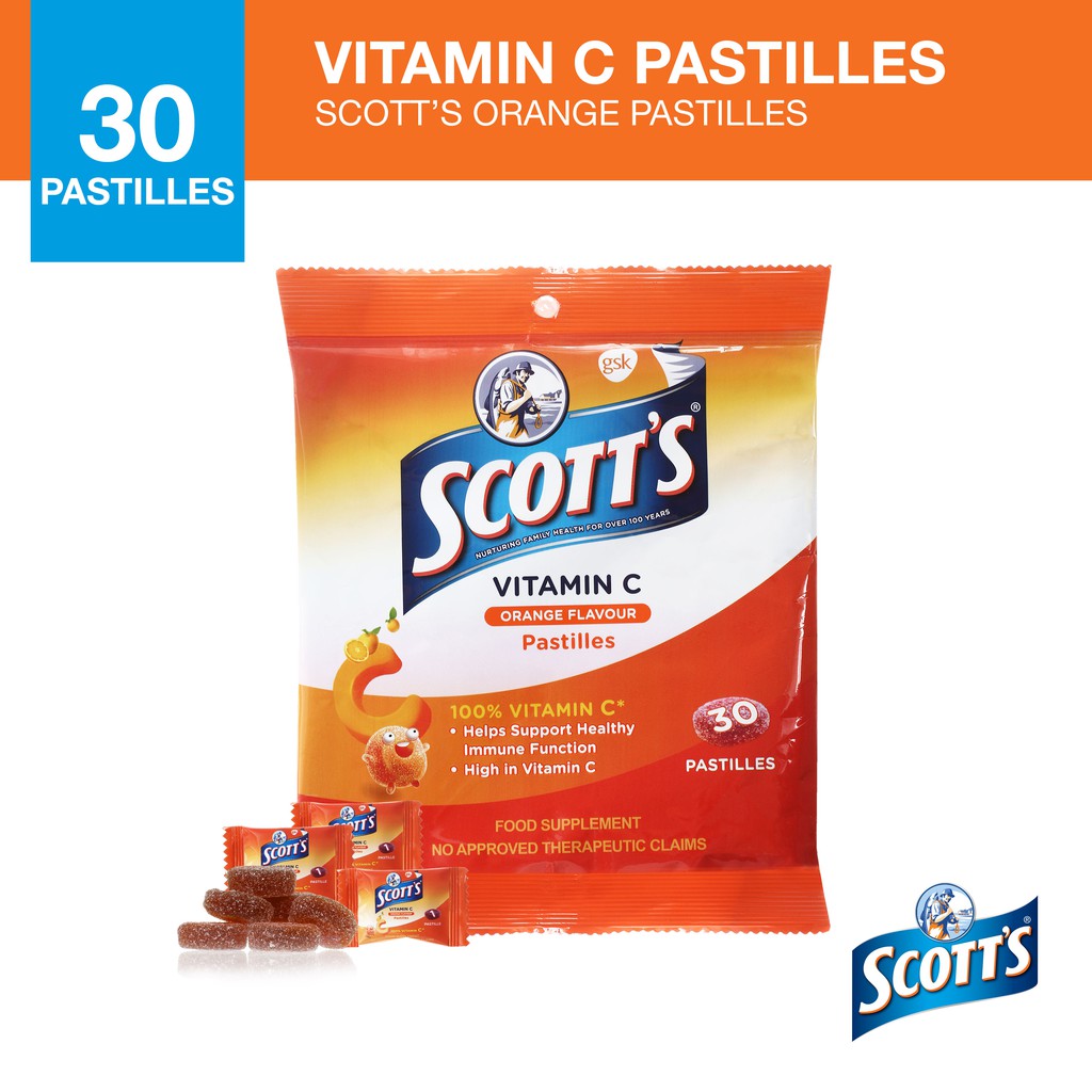Scott's Vitamin C Pastilles Orange Flavour for Kids and ...