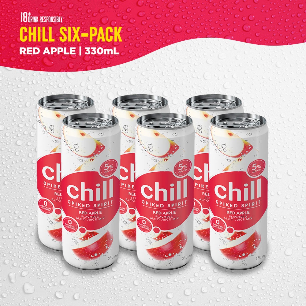 CHILL SPIKED SPIRIT 330ml RED APPLE ChillNuman Six Pack 6 Red