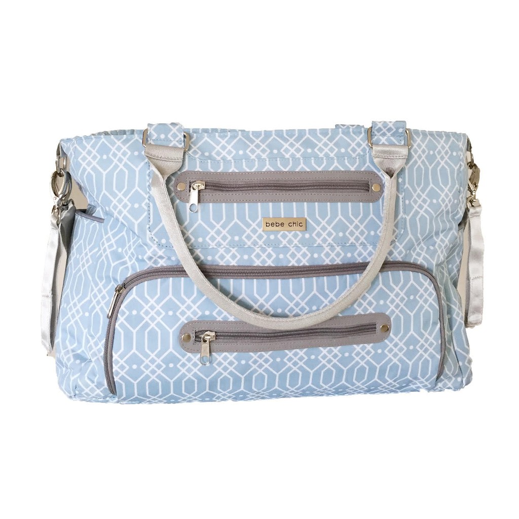blue diaper bag