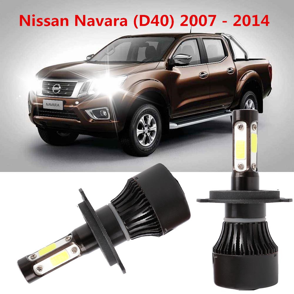 2PCS 4Side LED Headlight Light 6000K Bulb Conversion Kit for Nissan Navara (D40) 2007 2014