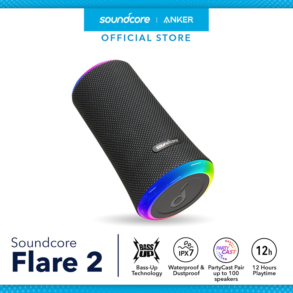 Soundcore Flare 2 By Anker Bluetooth Speaker Ipx7 Partycast 12h Playtime Shopee Philippines