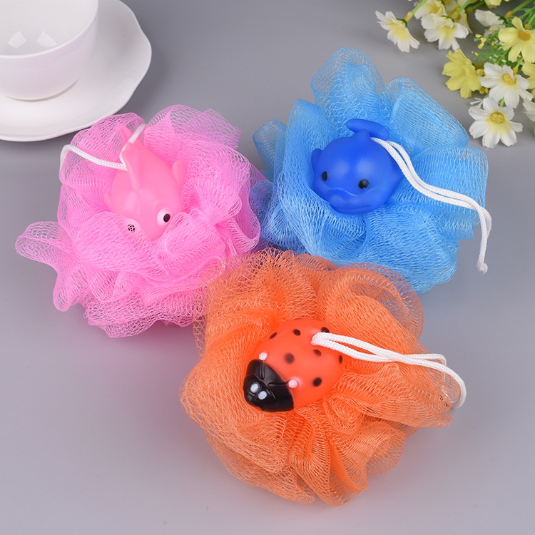 Cute Animal Bath Ball Bath Shower Sponge Loofahs Mesh Pouf Shower Ball