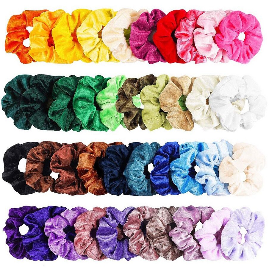 40 Pcs Hair Scrunchies Velvet Elastic 