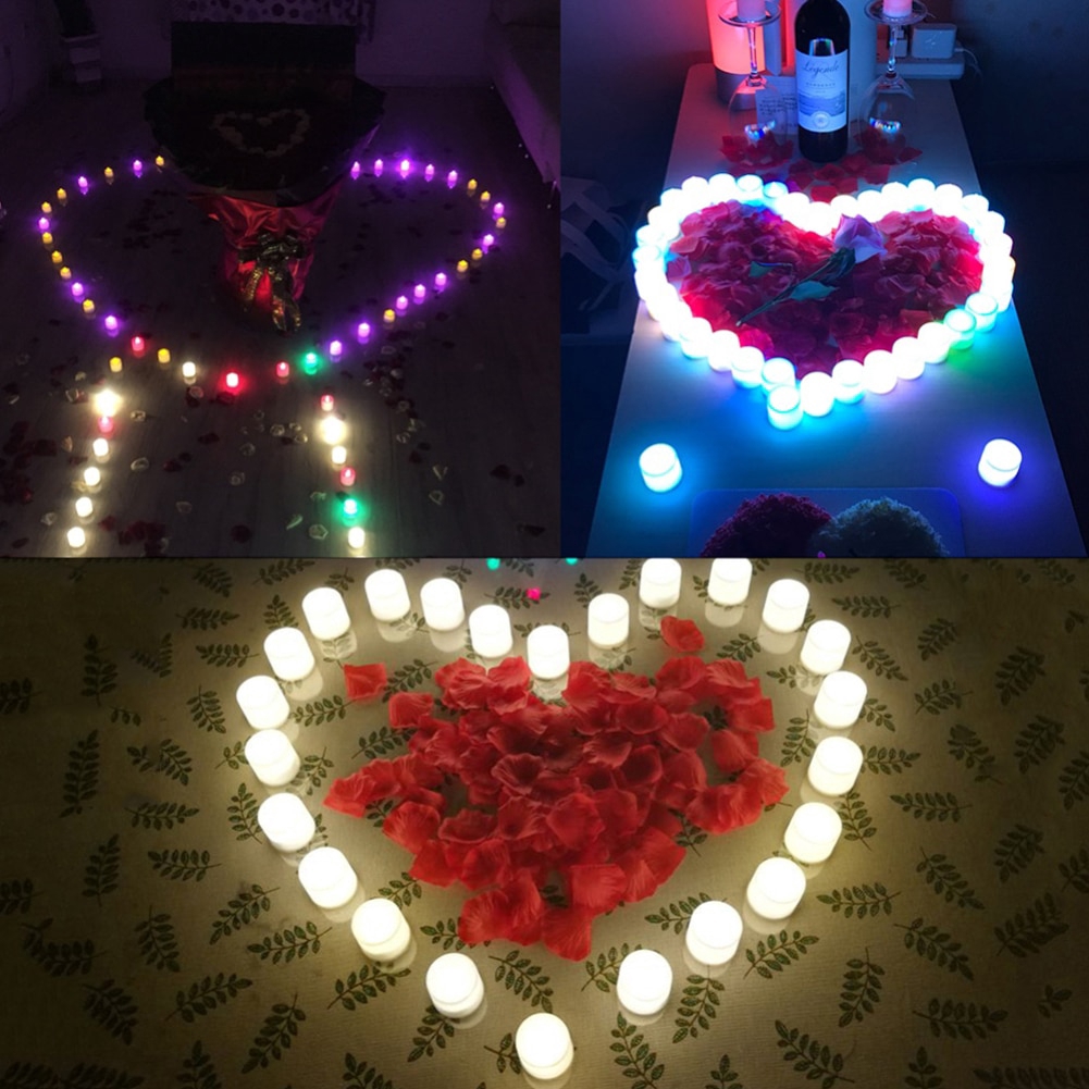 #Growfonder#1 PC Creative LED Candle Multicolor Lamp/ Simulation Color Flame Light for Home Wedding Birthday Decoration