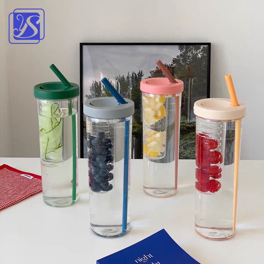 YS-Foldable Straw Cup WaterBottle Tumbler with Lid Leakproof Travel ...