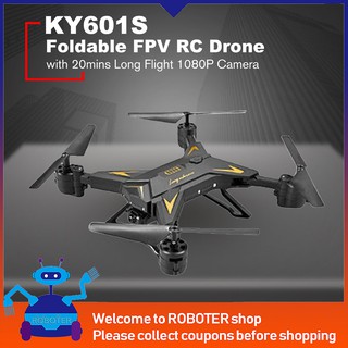 Quadcopter Altitude Hold Four-axis WIFI Image Transmission Aircraft With Built-in Battery Helicopter Remote Control Purplert Drone KY601S Folding Aerial Photo 
