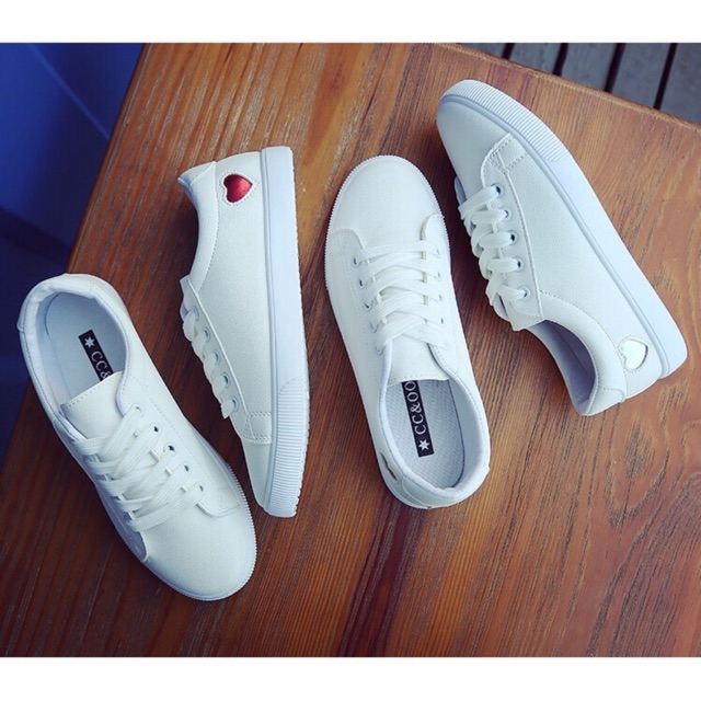 cheap leather white shoes