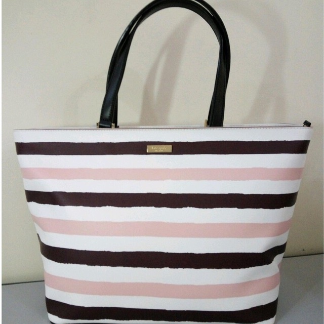 NWT Kate Spade Grant Street Jules Leather Striped Tote | Shopee Philippines
