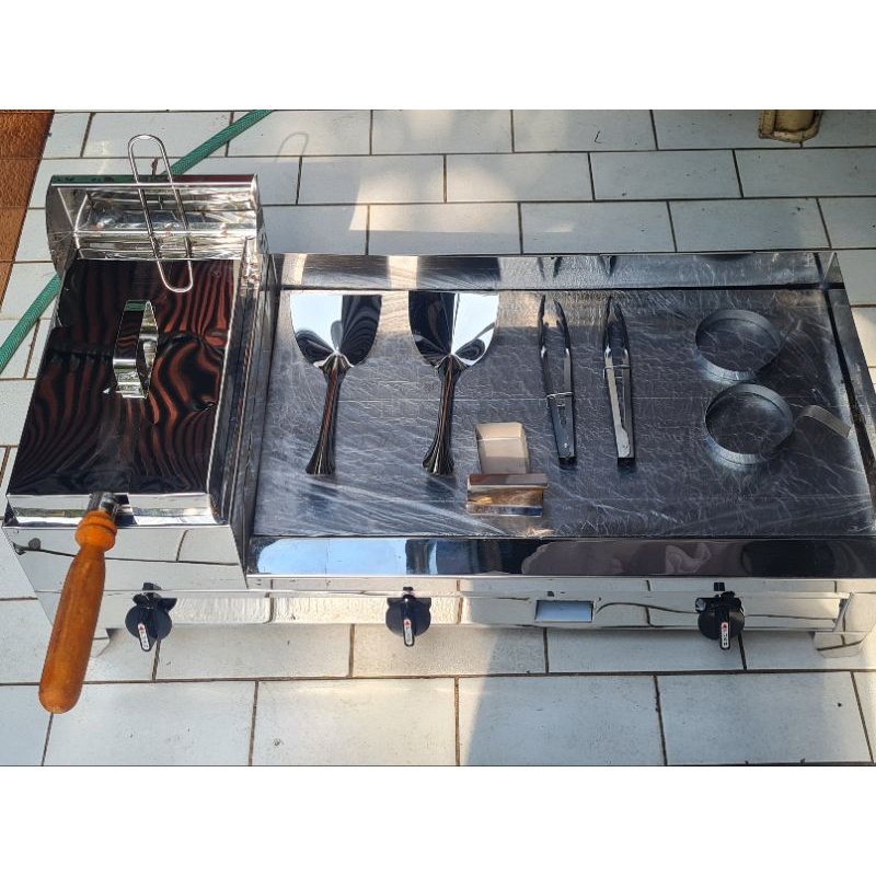 Burger griller with deep fryer, 2in1, Stainless, Gas type, malaki, 15x24 Shopee Philippines