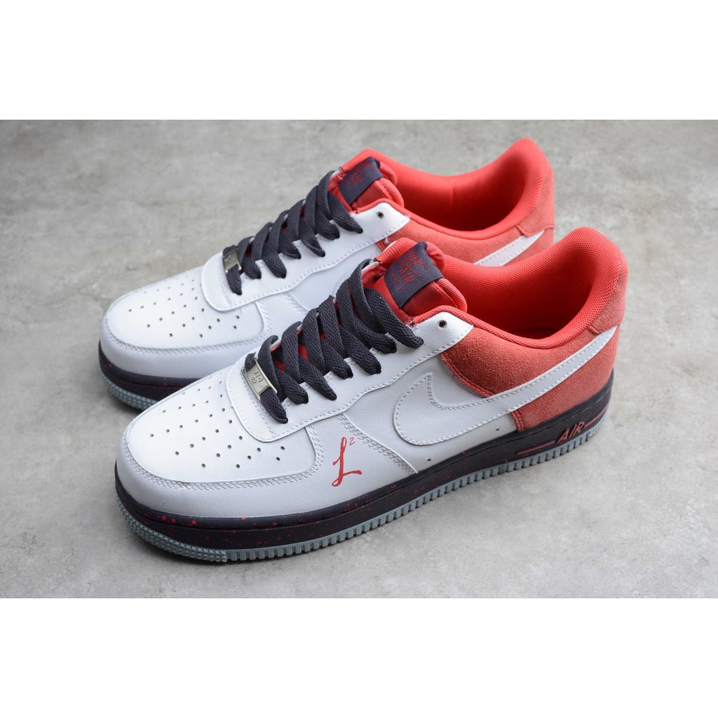 blue and red air force ones