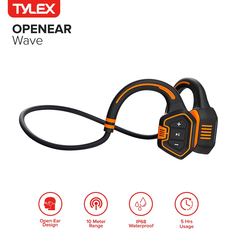 TYLEX OPENEAR Wave Bone Conduction Headphones Wireless Waterproof with