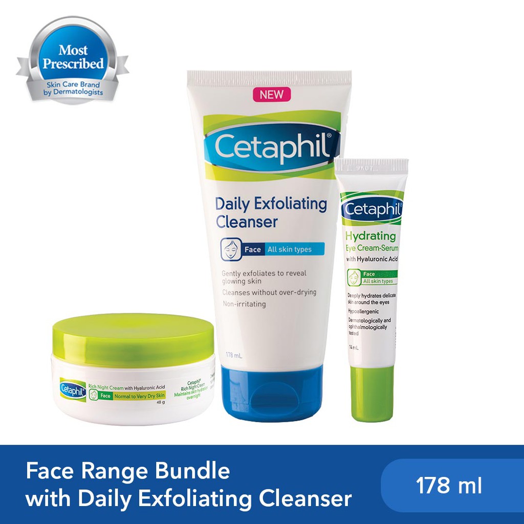 Cetaphil Face Range Bundle with Daily Exfoliating Cleanser 178ml ...