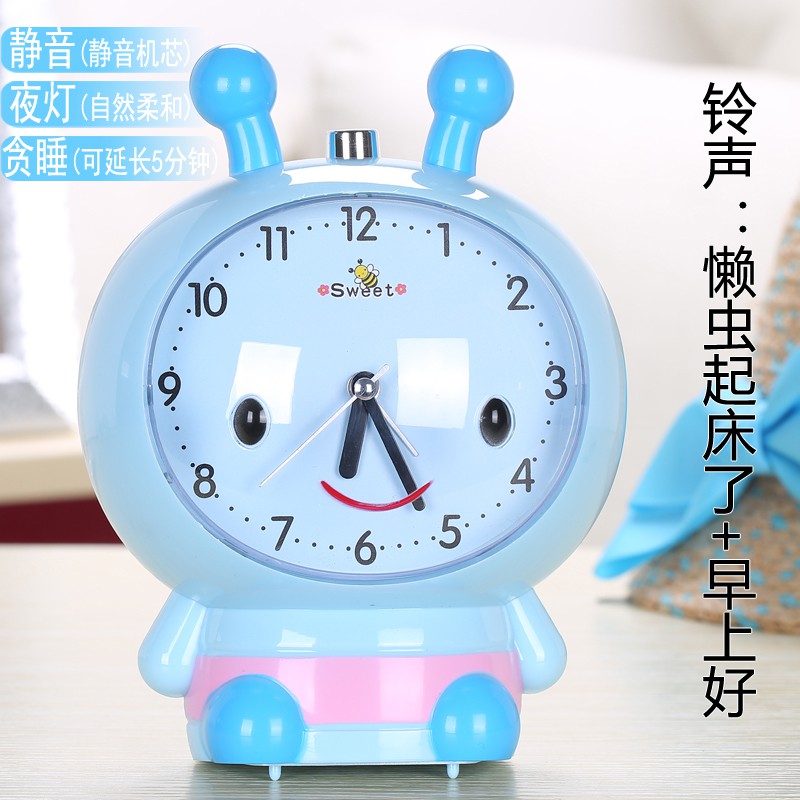 Cute cartoon music alarm clock for children and students going to