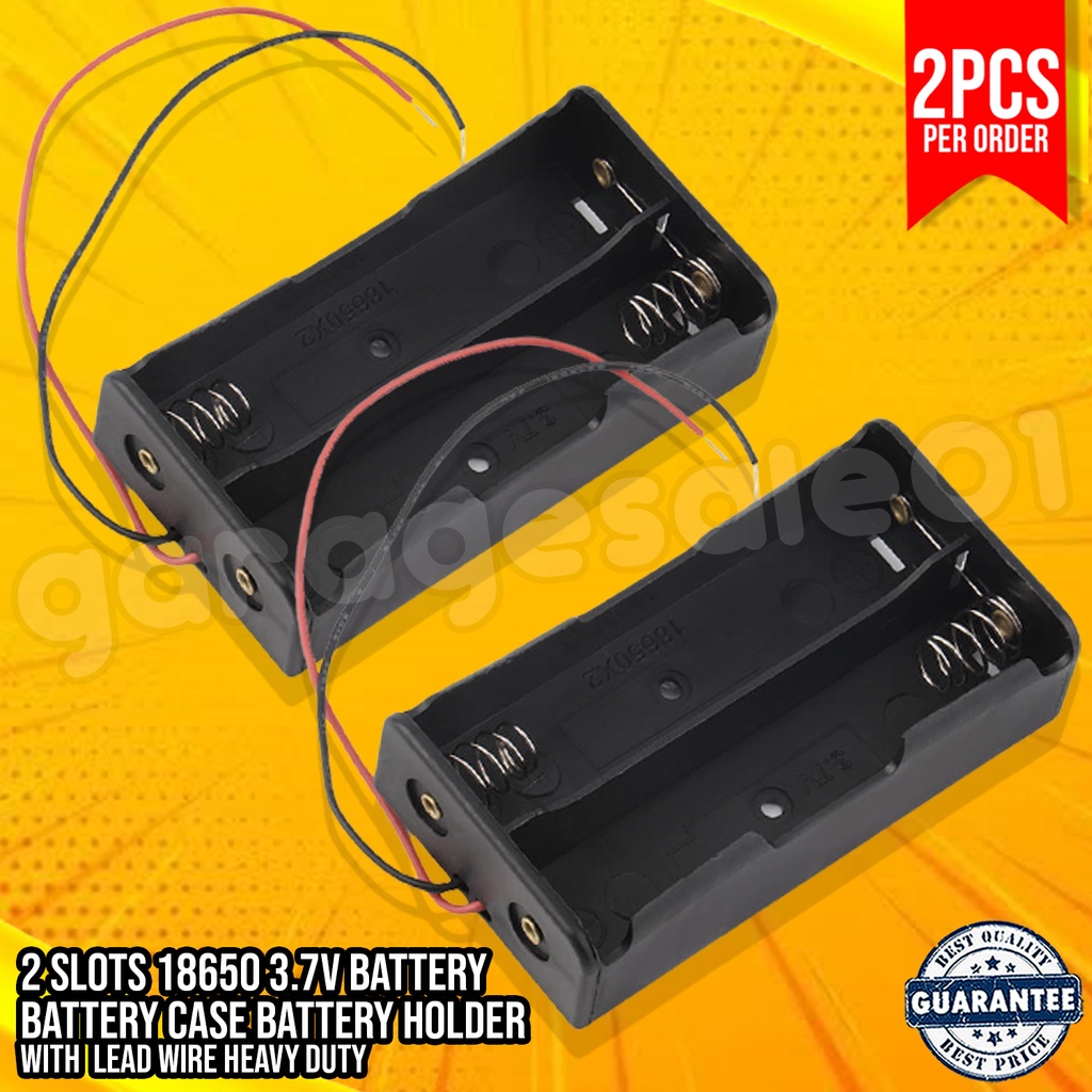 ⚡Battery Case Battery Holder Durable DIY 3.7V Black with Wire Spring