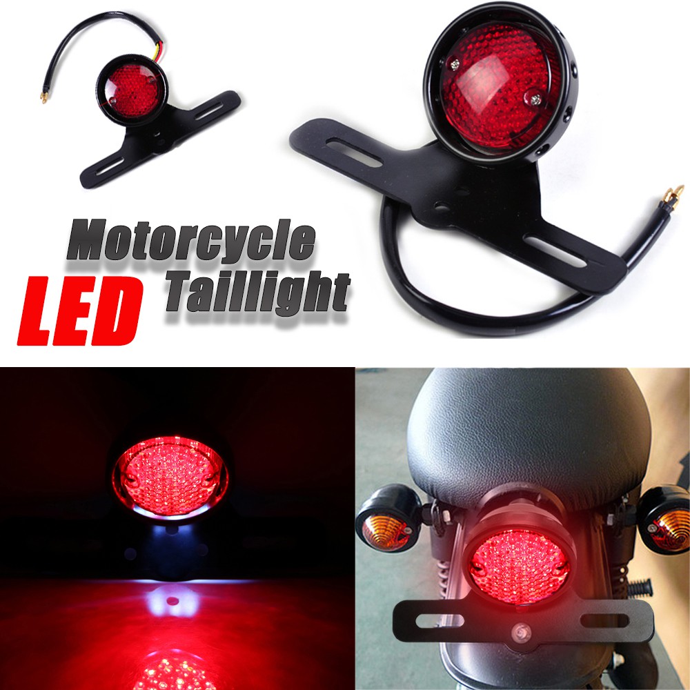 Motorcycle Taillights LED Retro Taillights Brake Lights Red Racer Tail