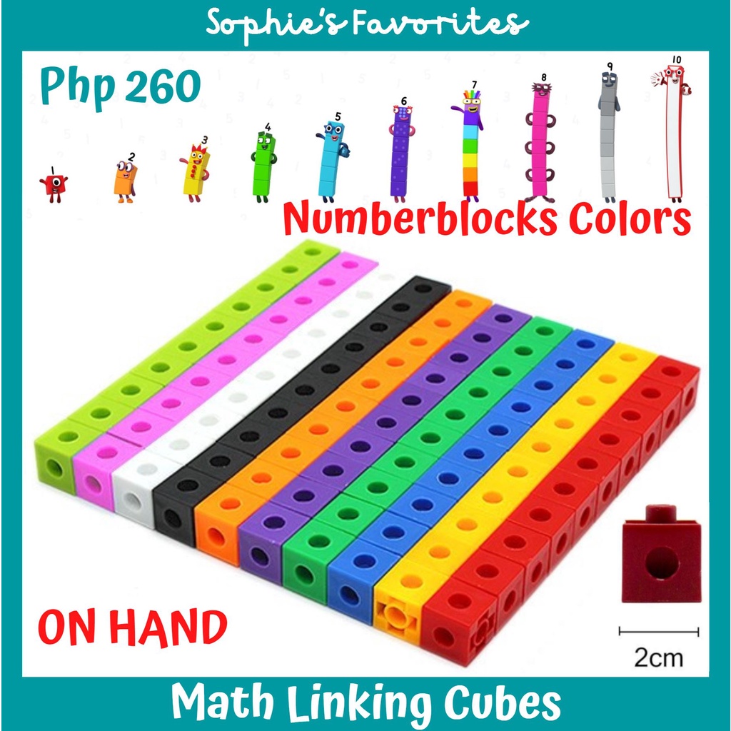100 Snap Cubes Educational Math Linking Cubes Counting Blocks Learning Toys 1cm 
