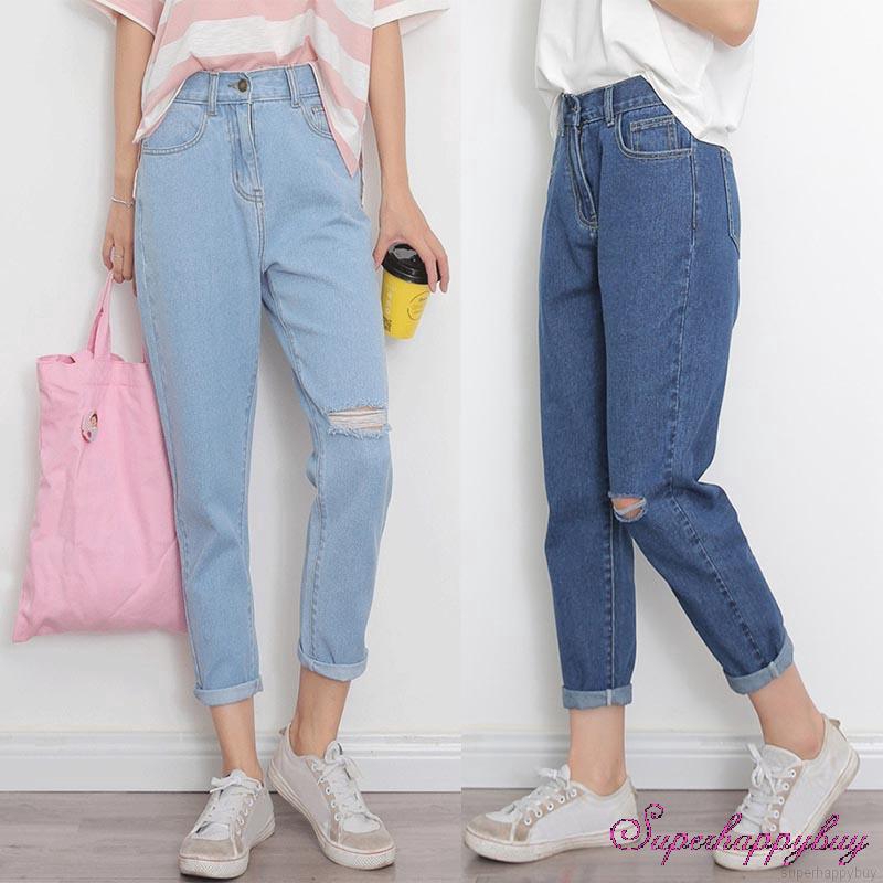 denim harem trousers