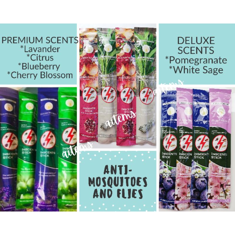 1 Pack (30 pcs) Scented Mosquito Killer Incense Sticks Golden