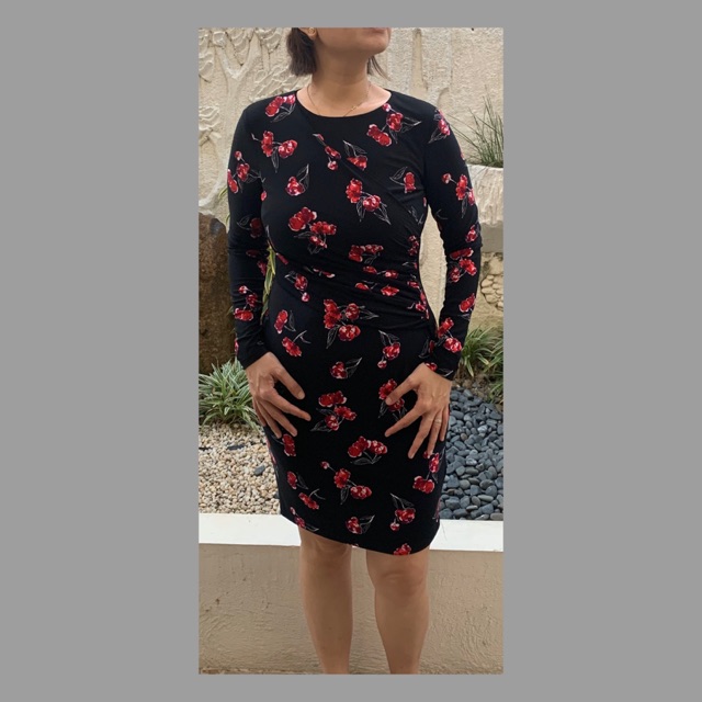 banana republic black long sleeve dress