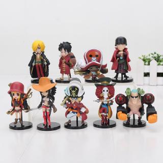 9pcs One Piece Figure Luffy Nami Sanji Robin Zoro Choper Shanks Figures Set Anime Manga Anerabyav Toys Hobbies