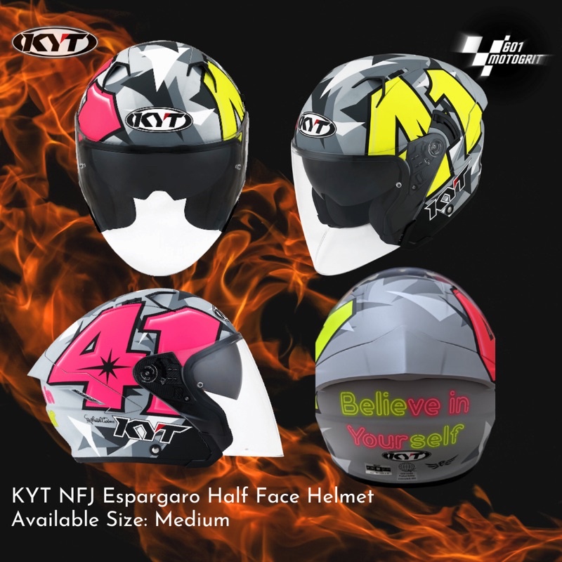 KYT NFJ Espargaro Half Face Helmet | Shopee Philippines