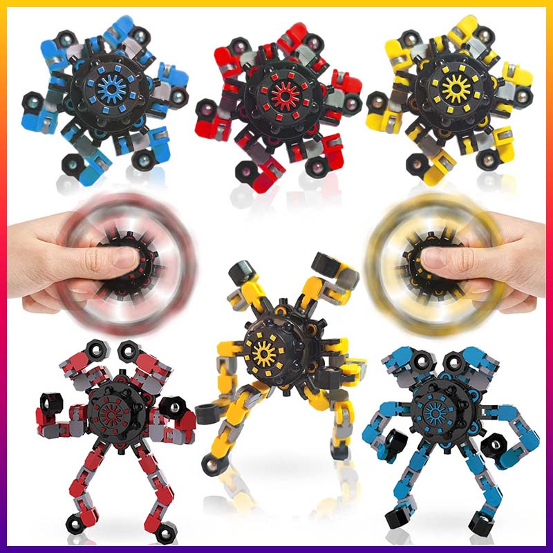 Mechanical fingertip spinner Transformable Fidget Spinners | Shopee ...