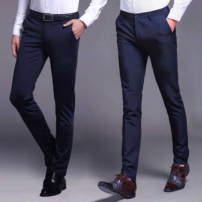 Slacks for Men Formal Office Trouser Pants Stretchable Cotton Black and ...