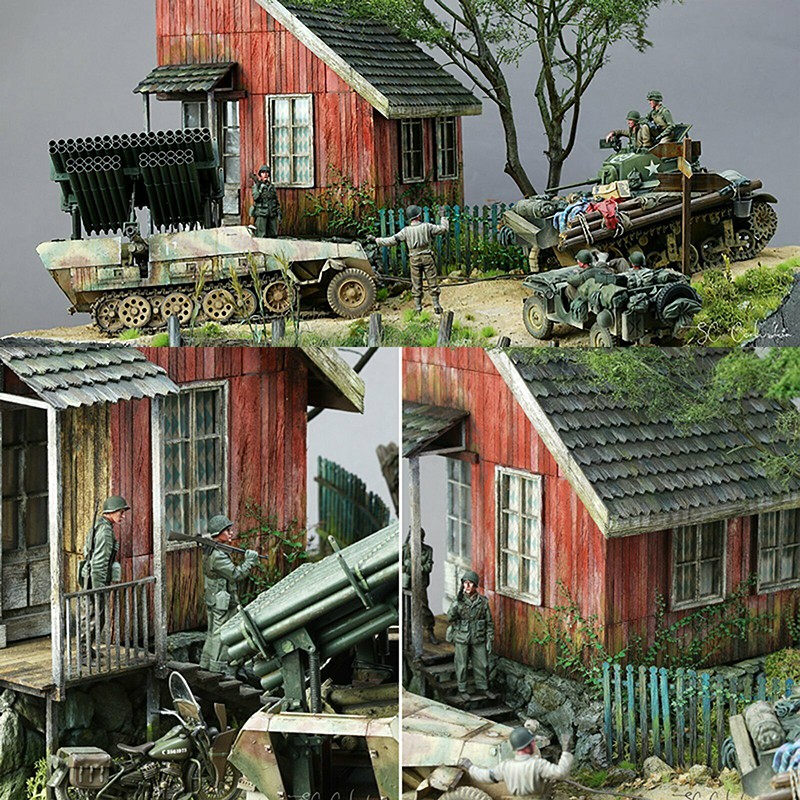 135 Scale Military Dioramas Building Model Kits Architecture House