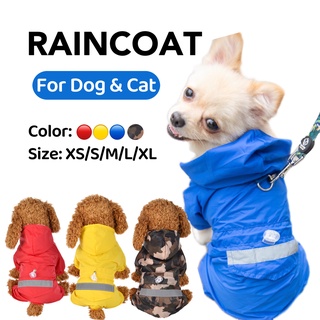 Dog Waterproof Raincoat Cat Reflective Jacket Puppy Kitten Outdoor Hoodie Breathable Mesh Clothes