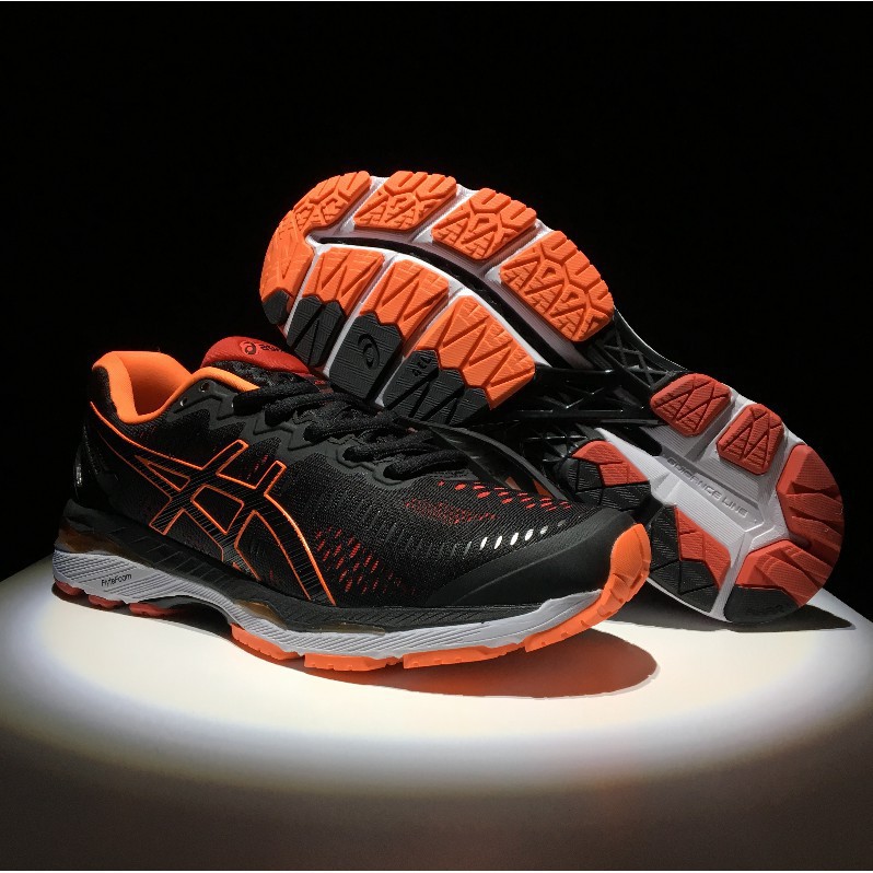 asics black orange