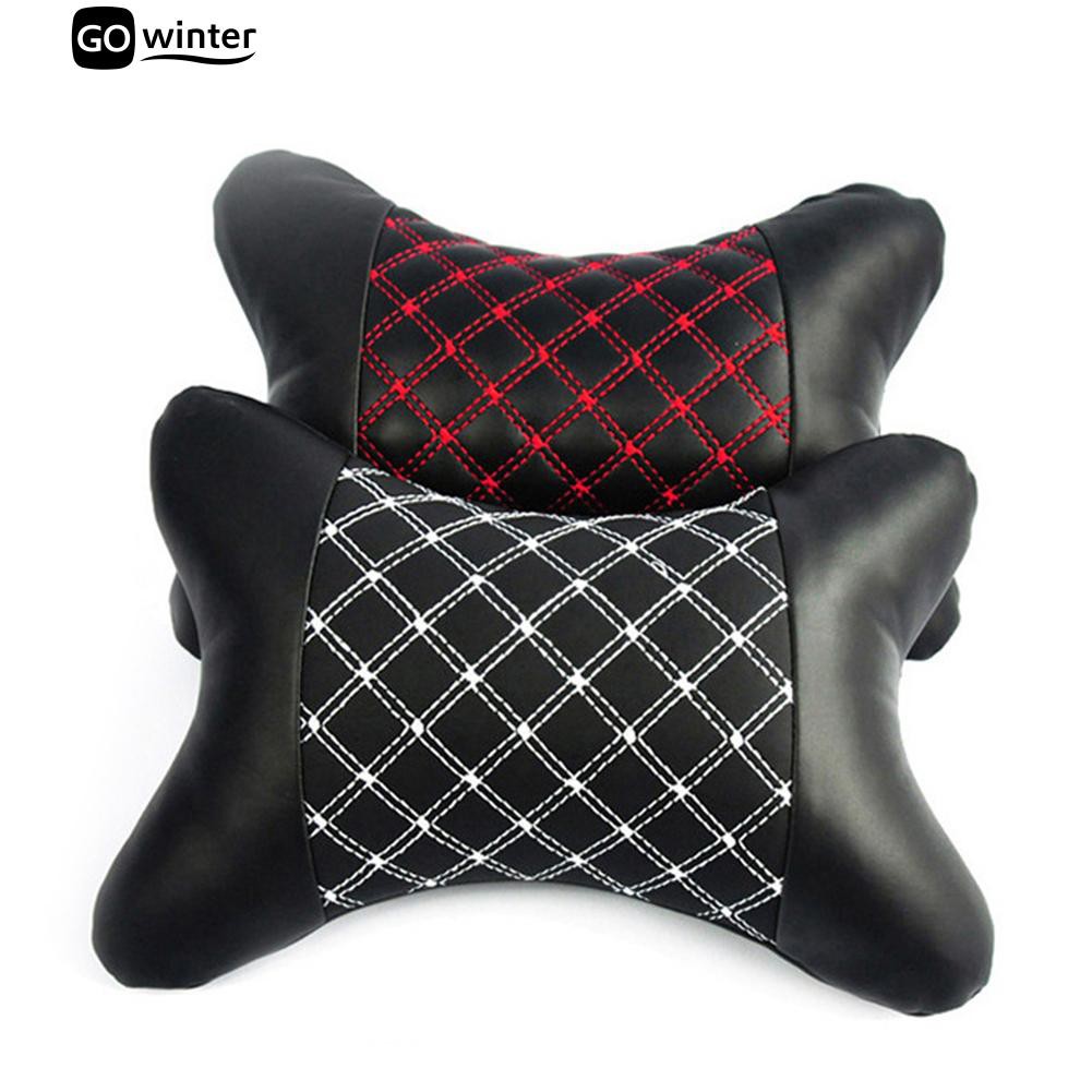 Microfiber Seat Rest Cushion Headrest Neck Pillow Car