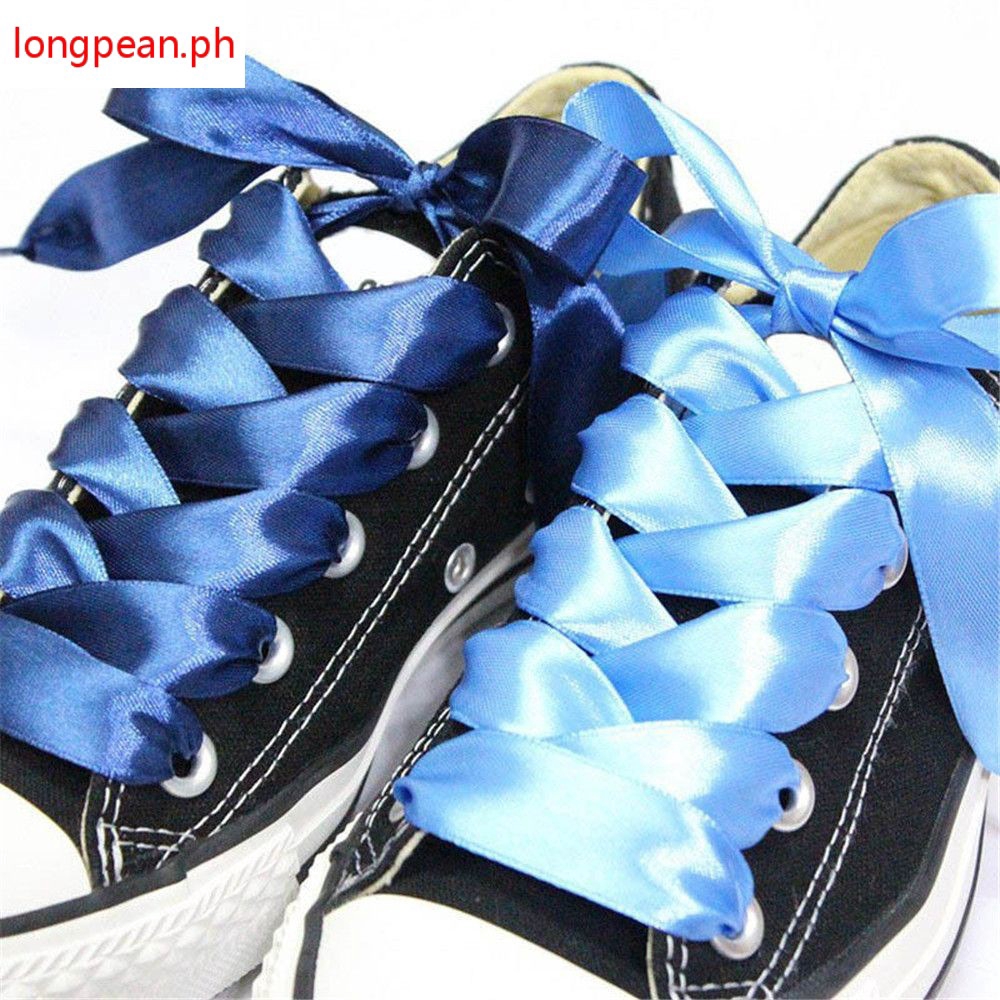 100-140cm Flat Silk Shoelace Satin Ribbon Strings Boot Sports Shoe Lace 
