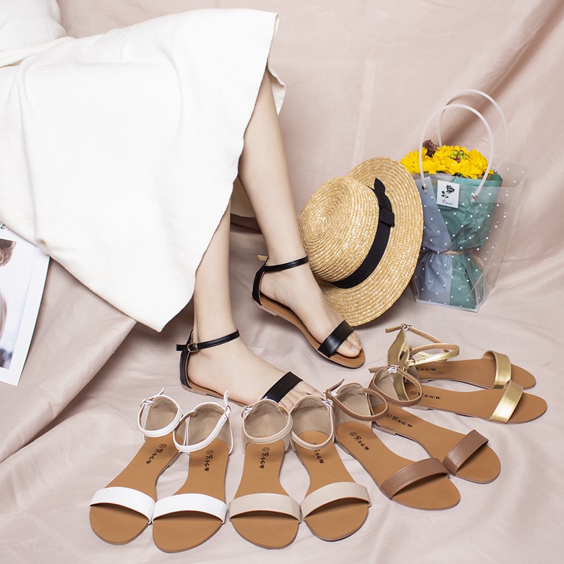 Best Seller floral Erin Korean Flat Sandals RL112 RSGW