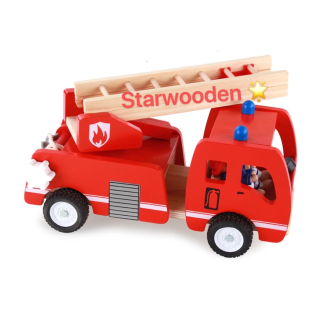 wooden fire truck toy