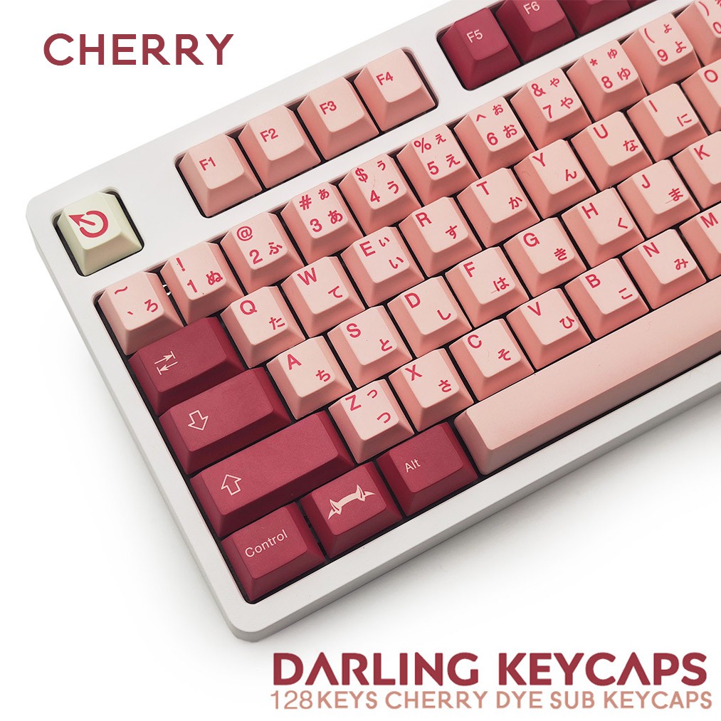 129Key PBT Darling Keycaps Cherry Profile DYE SUB Personalized Japanese