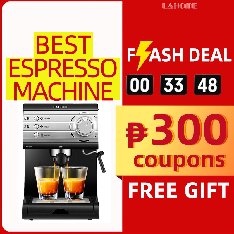 【True 20Bar】LAHOME / DONLIM Espresso Coffee Maker Machine Milk Frother Steamer Machines Best KCB