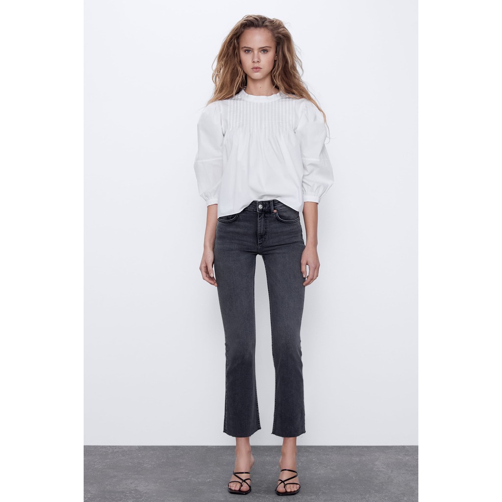 zara jeans cropped flare