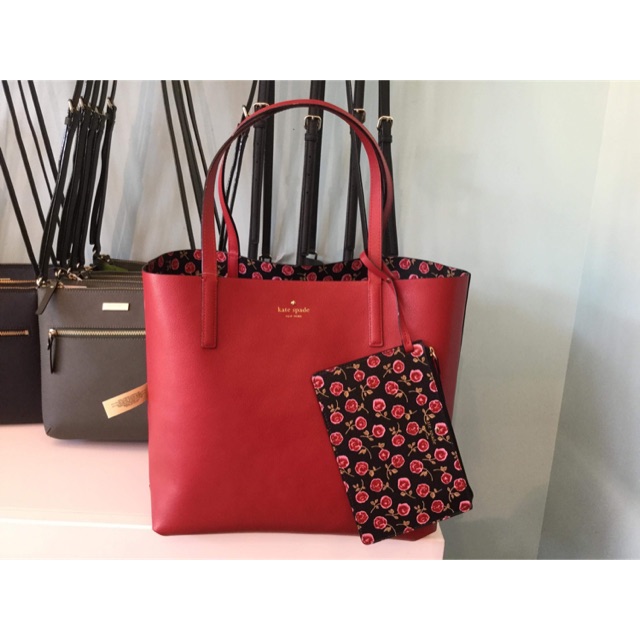 Kate Spade Arch Place Mya Reversible Leather Tote | Shopee Philippines