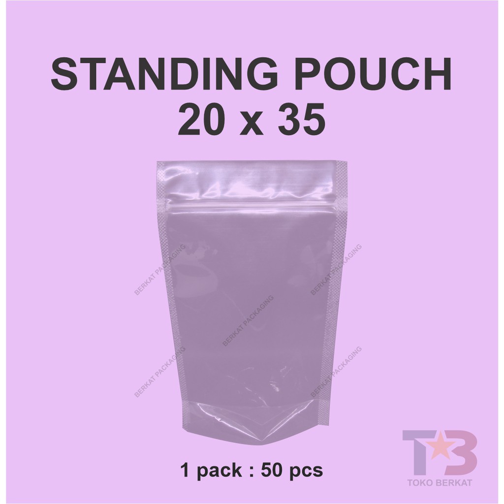 Standing Pouch 20x35 Contents 50bjMerk Clear BluTOP / Zip Lock ...