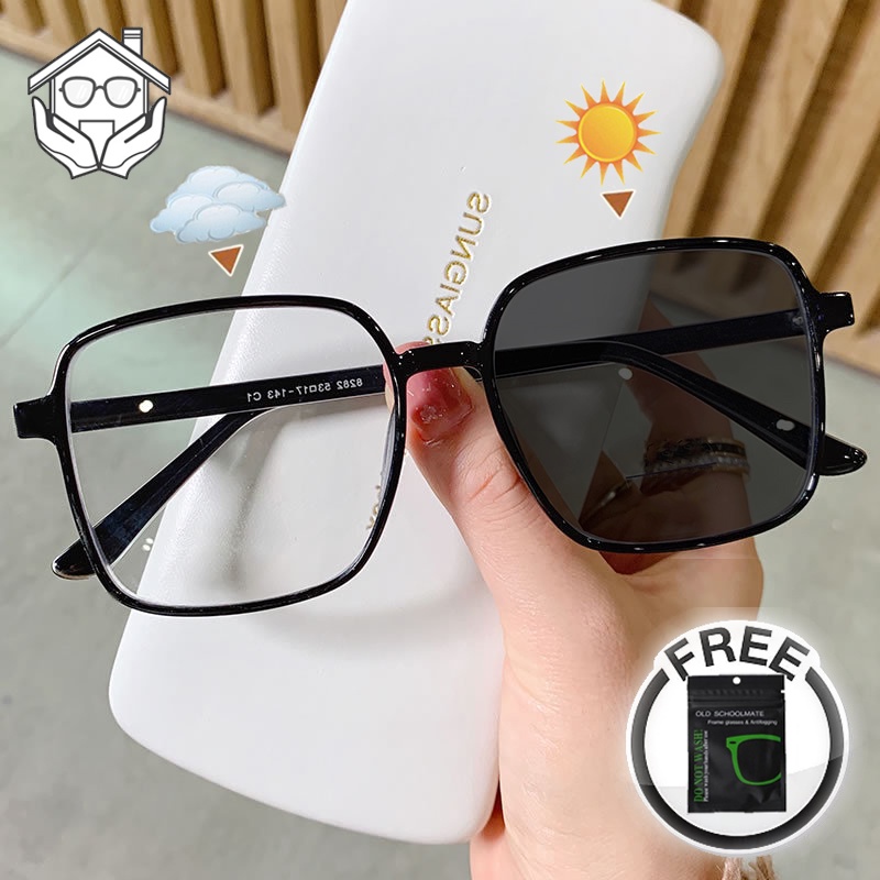 Anti Radiation Photochromic Eyeglass For Women Men Replaceable Lens Eyeglasses Frames Retro 6584