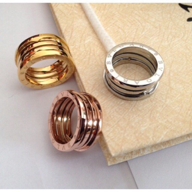 Bvlgari 18k Rose Gold Triple Ring Spring Ring For Men And Women Shopee Philippines