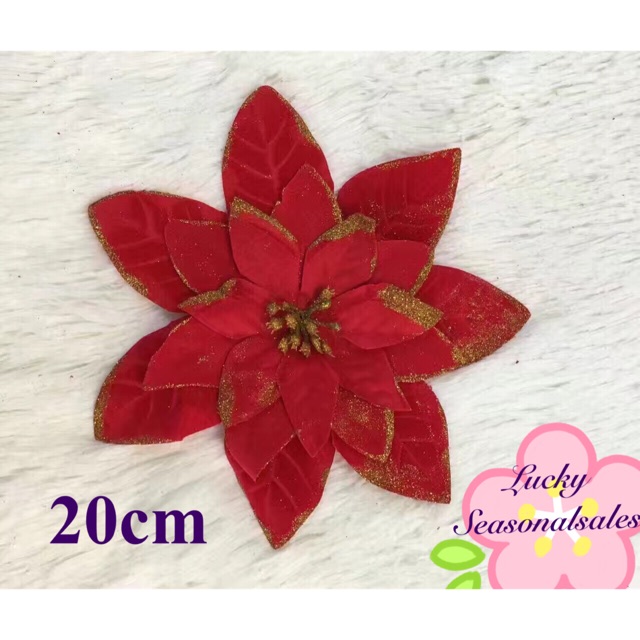 12pcs)Christmas Flower Red Christmas tree decorative | Shopee Philippines