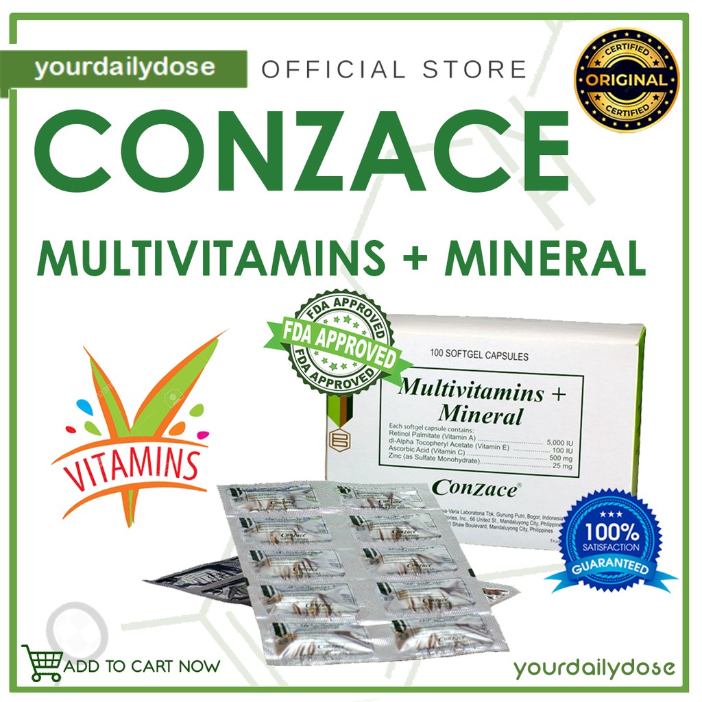 On hand Conzace MULTIVITAMINS 100 SOFTGEL CAPS Shopee Philippines