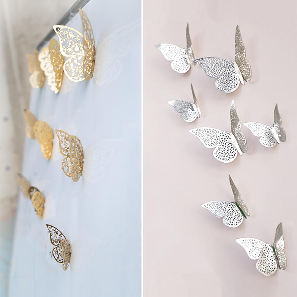 Download 12pcs Set 3d Wall Stickers Hollow Butterfly For Kids Rooms Home Wall Decor Diy Butterflies Fridge Stickers Room Decoration Shopee Philippines