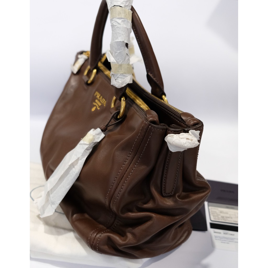 Authentic New Prada BN2324 Soft Calf Bruciato Bag | Shopee Philippines