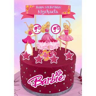 1 tier barbie cake